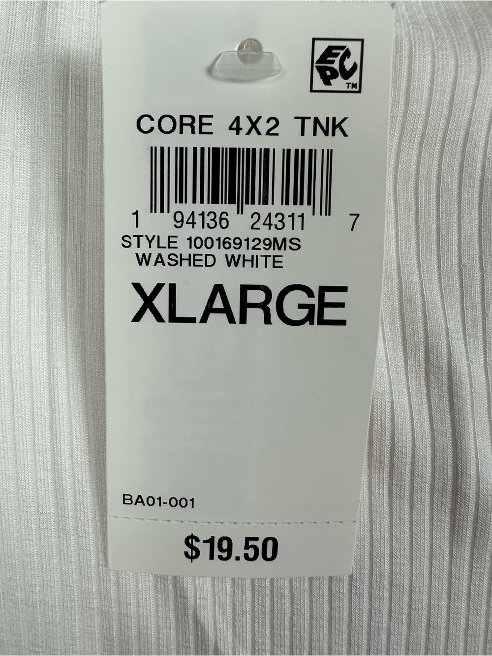 Essential Ribbed Tank Top — White - Picture 6 of 6